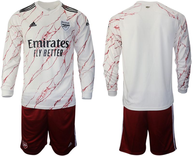 Men 2020-2021 club Arsenal away long sleeve white Soccer Jerseys->arsenal jersey->Soccer Club Jersey
